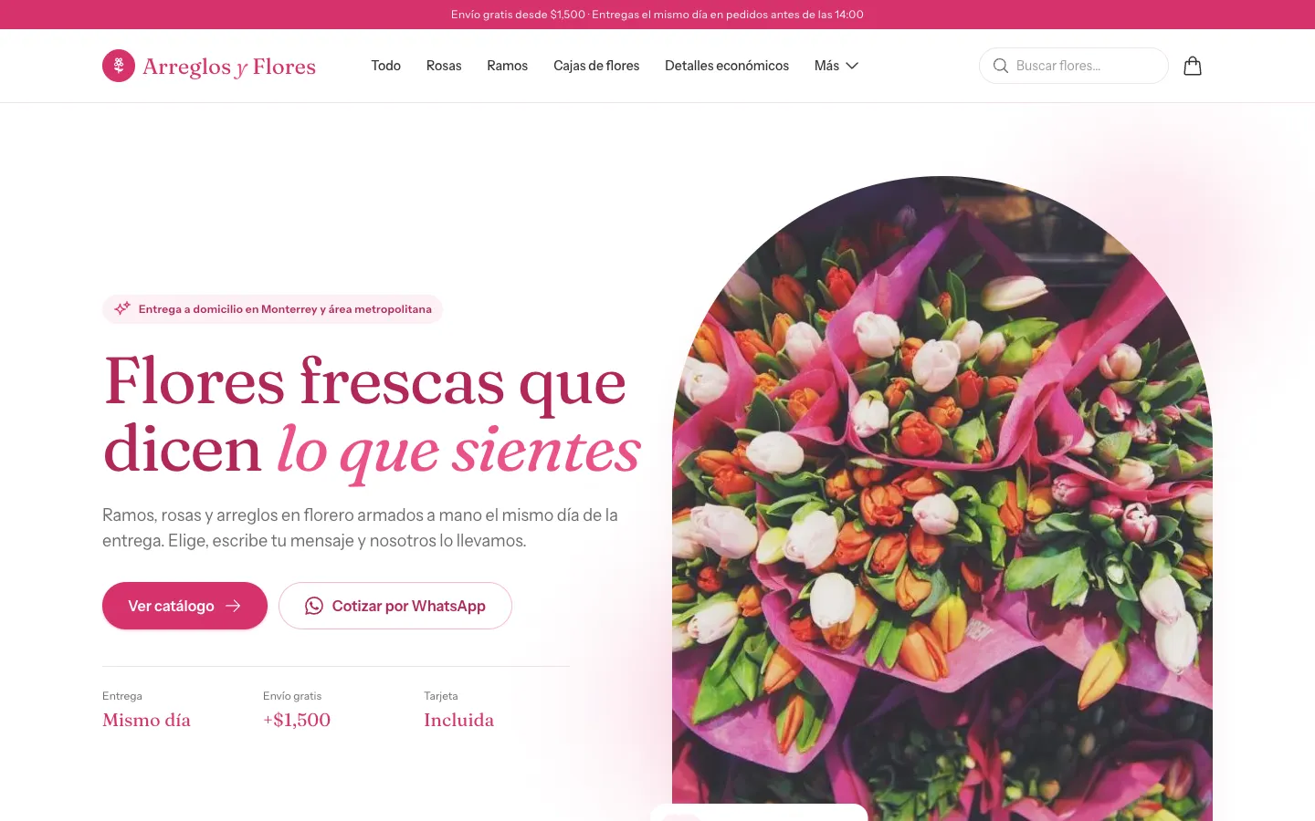 Sitio web de Arreglos y Flores